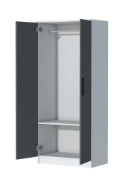 Point 2 Qapılı Geyim Dolabı - Antrasit/Ağ - 6