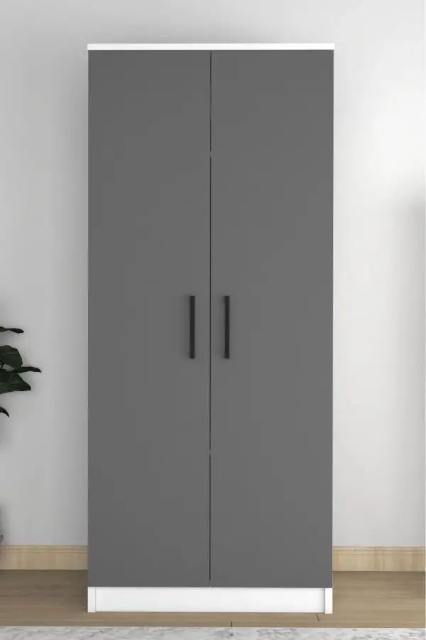 Point 2 Qapılı Geyim Dolabı - Antrasit/Ağ - 1