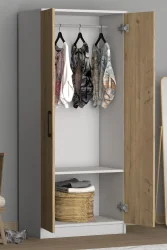 Point 2 Qapılı Geyim Dolabı - Meşə/Ağ - 4