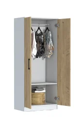 Point 2 Qapılı Geyim Dolabı - Meşə/Ağ - 5