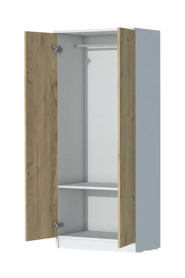 Point 2 Qapılı Geyim Dolabı - Meşə/Ağ - 6