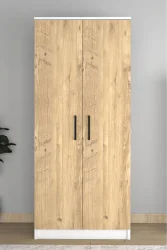 Point 2 Qapılı Geyim Dolabı - Meşə/Ağ 