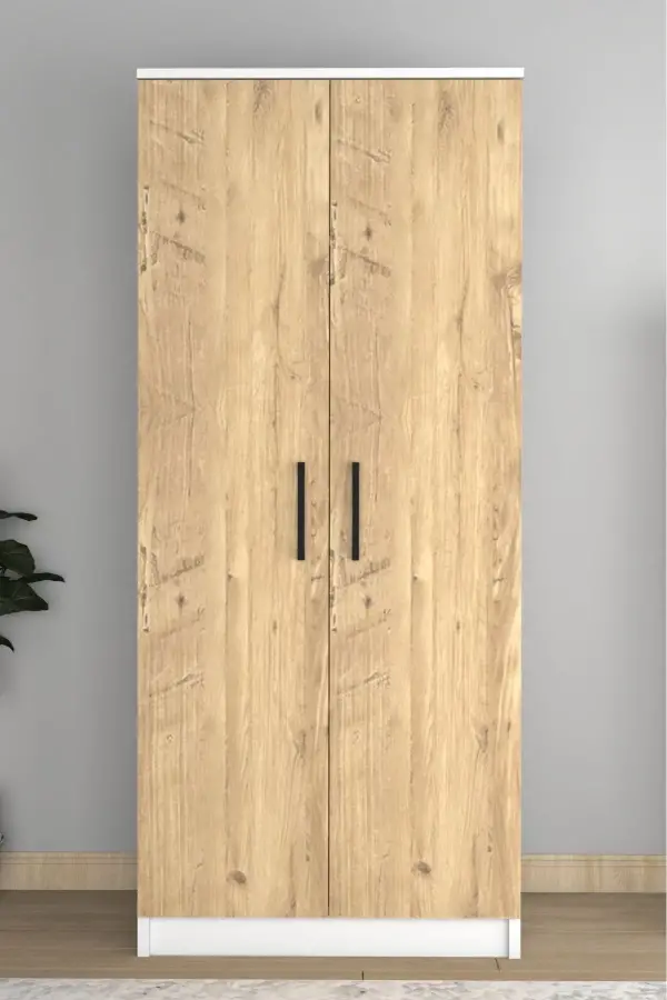 Point 2 Qapılı Geyim Dolabı - Meşə/Ağ - 1