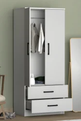 Point 2 Qapılı və Siyirtməli Geyim Dolabı - Ağ - 5