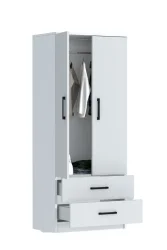 Point 2 Qapılı və Siyirtməli Geyim Dolabı - Ağ - 6