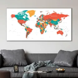 Political Map Kətan Tablo TB2114 - 1