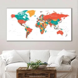 Political Map Kətan Tablo TB2114 - 2