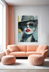 Portrait Painting Woman Kətan Tablo TB2051 - 2