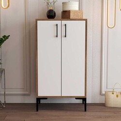 Prag Ayaqqabı Dolabı - Cəviz / Ağ - Modev (1)