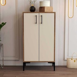 Prag Ayaqqabı Dolabı - Cəviz / Krem - Modev (1)