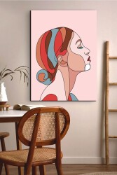 Profilden Rengarenk Kadın Kanvas Tablo - Markaev