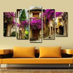 Provans 5 Parçalı Kətan Tablo 155x85 cm - Tabloshop