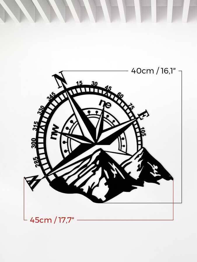 Pusula Dağ Temalı Off Road Metal Tablo 45x40cm - 2