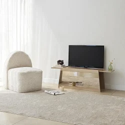 Queen Güzgülü Tv Stend 120cm - Krem/Bronz Güzgü - 4