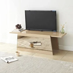 Queen Güzgülü Tv Stend 120cm - Krem/Bronz Güzgü - 2