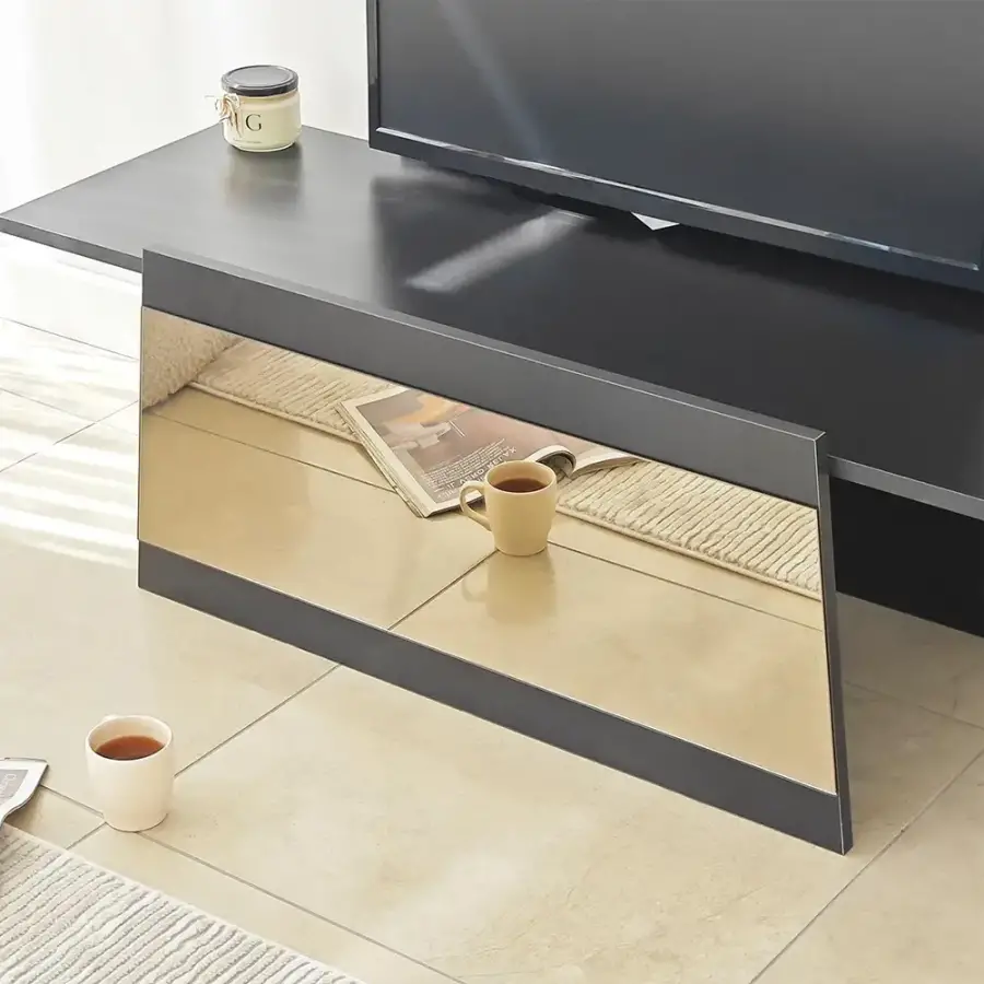 Queen Güzgülü Tv Stend 120cm - Qara/Bronz Güzgü - 4