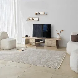 Queen Güzgülü Tv Stend 180cm - Krem/Bronz Güzgü - 4