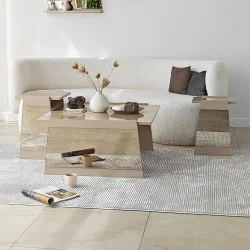 Queen Jurnal Masa Dəsti - Krem/Bronz Güzgü - Neohome (1)