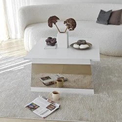 Queen Jurnal Masası - Ağ/Bronz Güzgü - 9