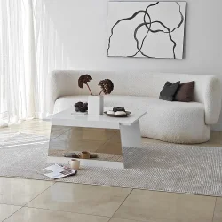 Queen Jurnal Masası - Ağ/Bronz Güzgü - 12