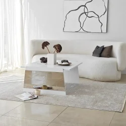 Queen Jurnal Masası - Ağ/Bronz Güzgü - 14