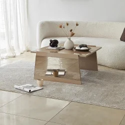 Queen Jurnal Masası - Krem/Bronz Güzgü - 7