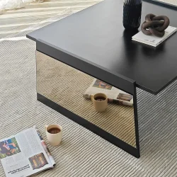 Queen Jurnal Masası - Qara/Bronz Güzgü - Neohome (1)