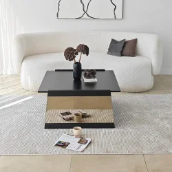 Queen Jurnal Masası - Qara/Bronz Güzgü - 3