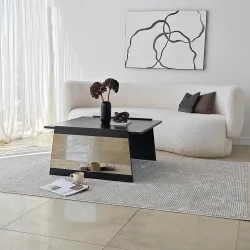 Queen Jurnal Masası - Qara/Bronz Güzgü - 6