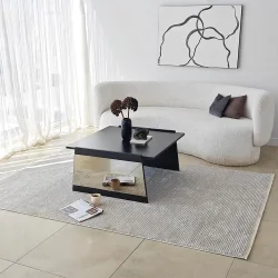 Queen Jurnal Masası - Qara/Bronz Güzgü - 7