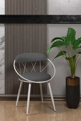 Relax Mdf Masa Stol Stul Dəsti Beyaz - Antrasit - Eviana (1)