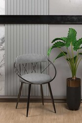 Relax Mdf Masa Stol Stul Dəsti Siyah -Gri - Eviana (1)