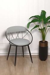 Relax Mdf Masa Stol Stul Dəsti Siyah - Kaz Beyaz - Eviana (1)