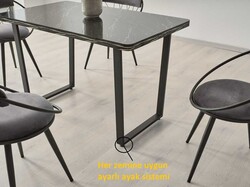 Relax Mdf Masa Stol Stul Dəsti Siyah - Eviana (1)