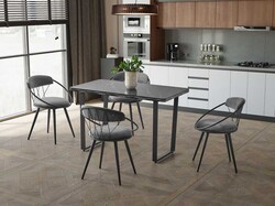 Relax Mdf Masa Stol Stul Dəsti Siyah - Eviana