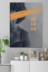 Relax Siyahi Kadın Kanvas Tablo - Markaev