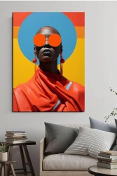 Rengarenk African Girl Kanvas Tablo - Markaev