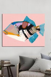 Renkli Balık Kətan Tablo - Markaev