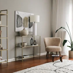 Reva Dresuar Temperli Şəffaf Şüşə - Gold - Neohome (1)