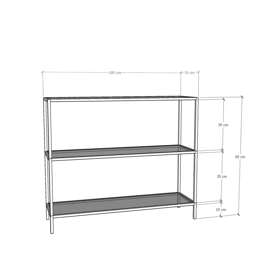 Reva Dresuar Temperli Şəffaf Şüşə - Gold - 4