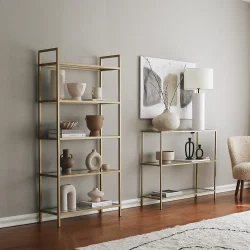 Reva Dresuar Temperli Şəffaf Şüşə - Gold - 5