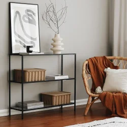 Reva Dresuar Temperli Şəffaf Şüşə - Qara - 1