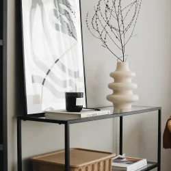 Reva Dresuar Temperli Şəffaf Şüşə - Qara - 3