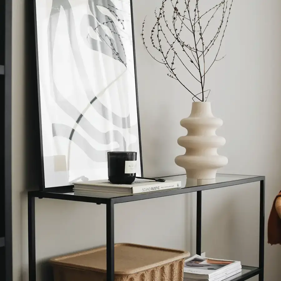 Reva Dresuar Temperli Şəffaf Şüşə - Qara - 3