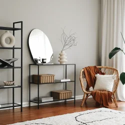 Reva Dresuar Temperli Şəffaf Şüşə - Qara - 5