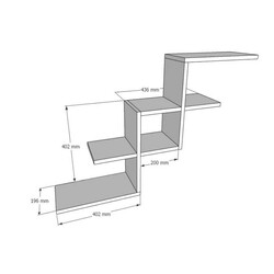 Reynard Divar Rəfi - Antrasit - 4