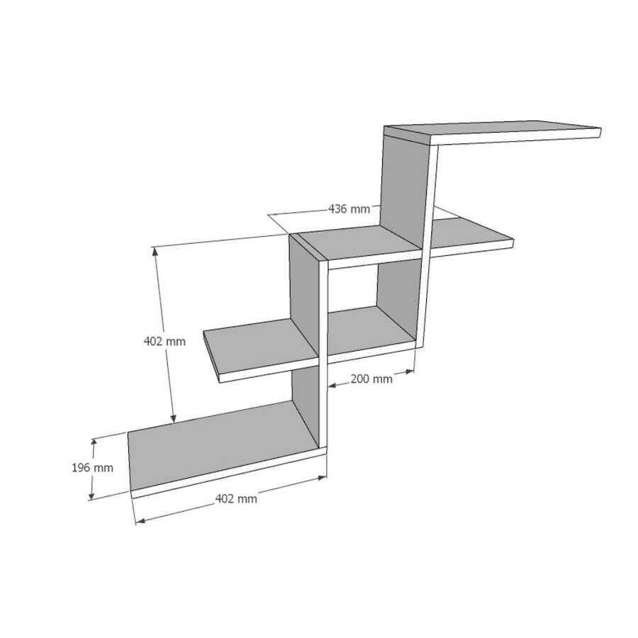 Reynard Divar Rəfi - Antrasit - 4