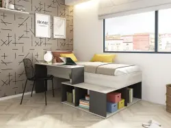 Rigali Bir Nəfərlik Çarpayı + Çalışma Masası - Antarist/Meşə - 1