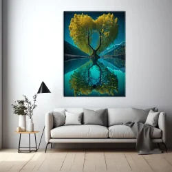 River Tree Heart Kətan Tablo TB2053 - 1