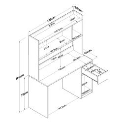 Robel Çalışma Masası - Meşə/Ağ - Ravilla (1)